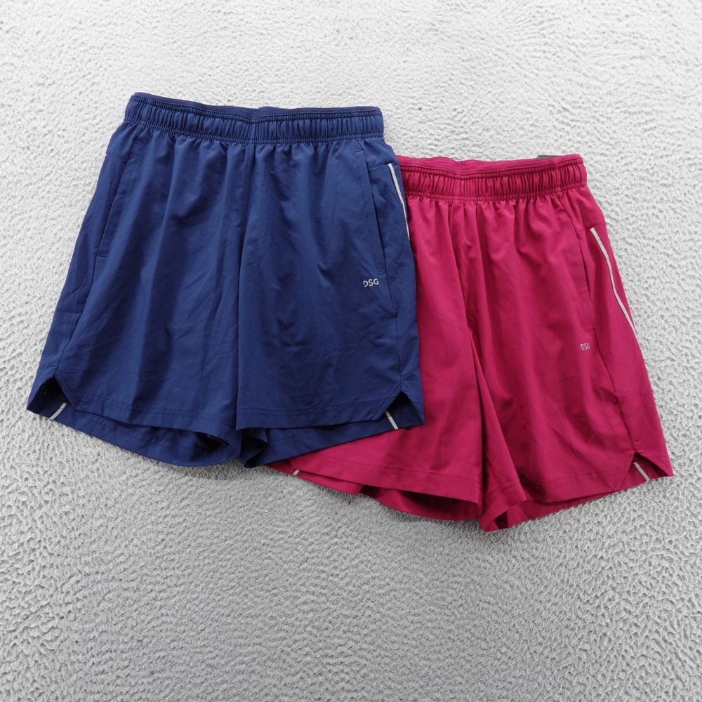 DSG Running Shorts 2pc Mens Size S Athletic Gym Workout Activewear Blue Red NWT